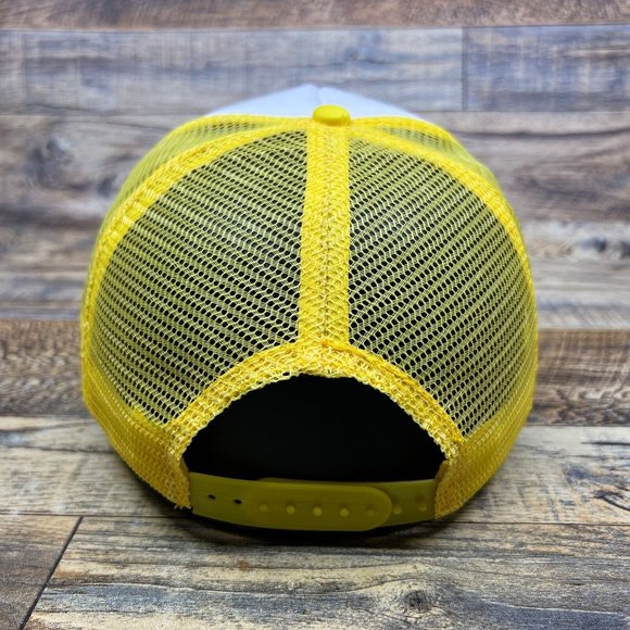 Pittsburg Penguins Mens Trucker Hat Yellow Snapback 1968 Vintage Logo Hockey Cap - Picture 5 of 8